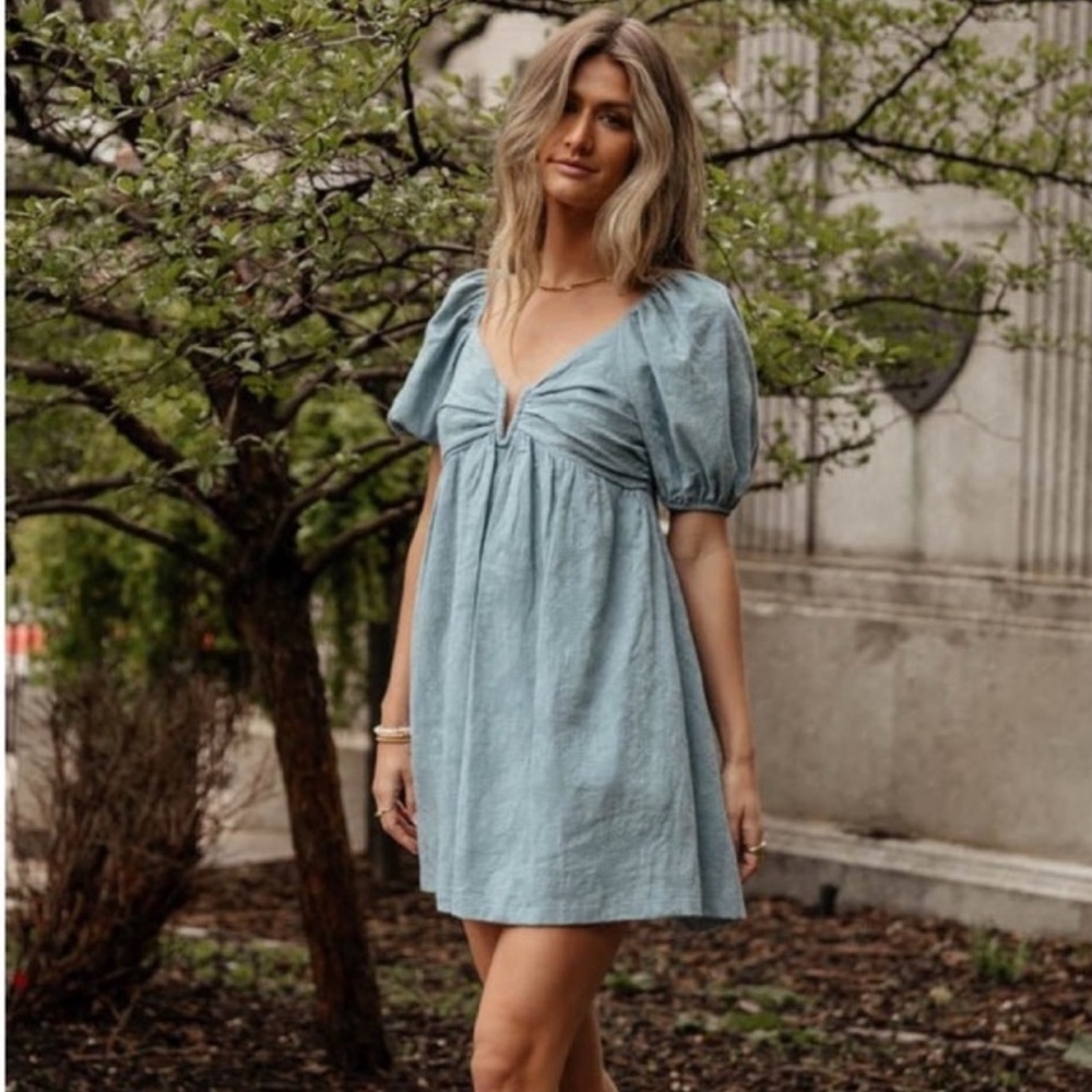 Bohme Tori Romper Dress in Blue